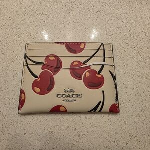 Coach Cherry Print Card Holder